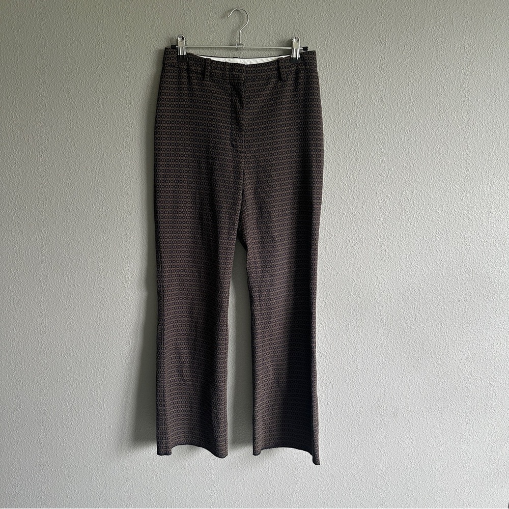 Wilfred Dark Brown Patterned Flare Dress Pants 2